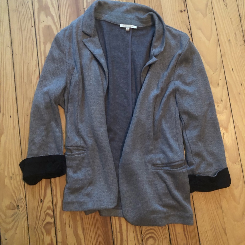 Skies Are Blue Charcoal and Black Blazer